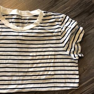 Madewell striped tee with front pocket!
